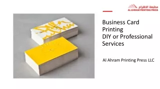 Business Card Printing DIY or Professional Services