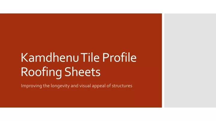 kamdhenu tile profile roofing sheets