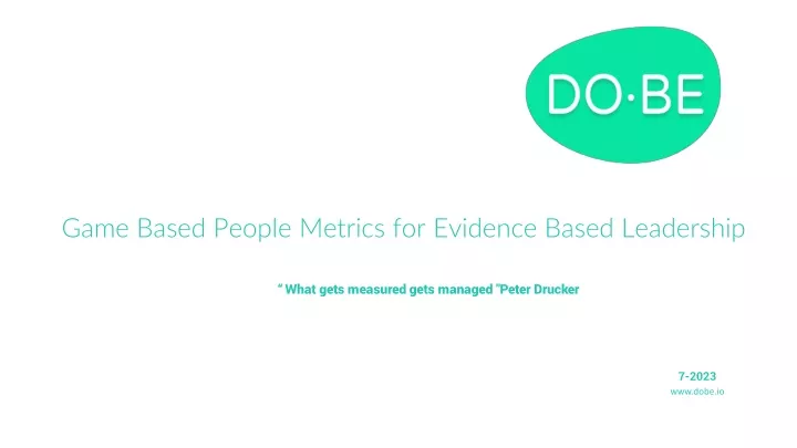 game based people metrics for evidence based
