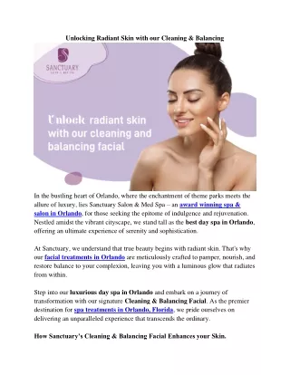 Unlocking Radiant Skin with our Cleaning & Balancing