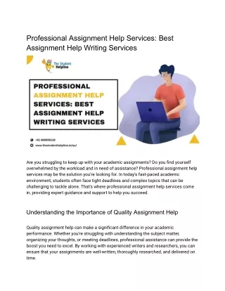 Professional Assignment Help Services_ Best Assignment Help Writing Services