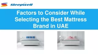 Factors to Consider While Selecting the Best Mattress Brand in UAE
