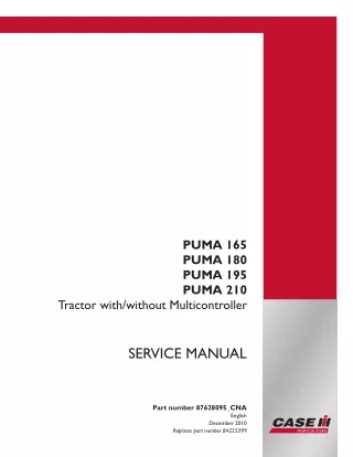 CASE IH PUMA 210 Tractor Service Repair Manual