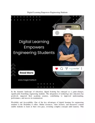Digital Learning Empowers Engineering Students
