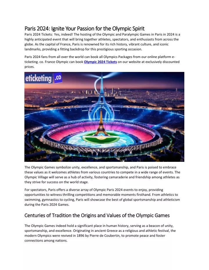 paris 2024 ignite your passion for the olympic