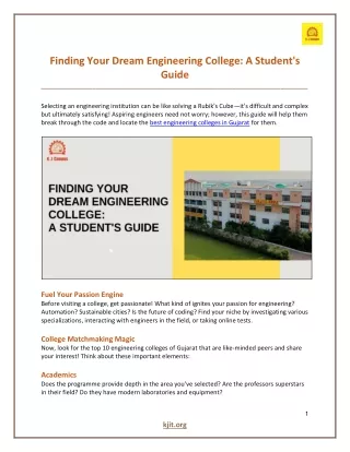 Finding Your Dream Engineering College - A Student's Guide