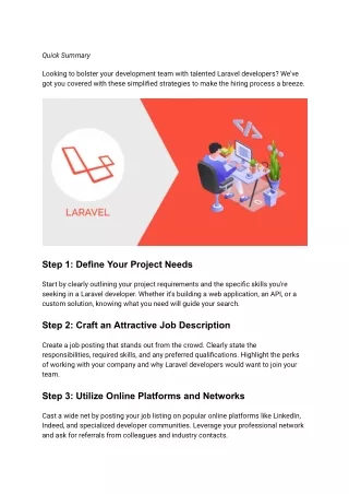 Hire Laravel Developers_ Simplified Strategies