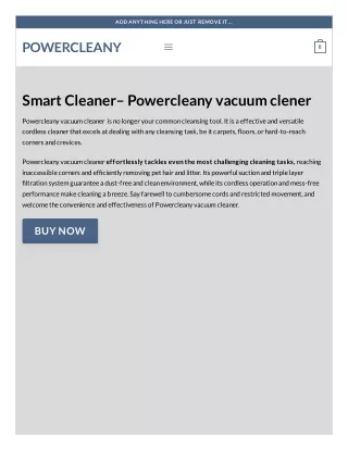 Smart Cleaner– Powercleany vacuum clener