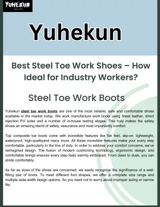 Best Steel Toe Work Shoes – How Ideal for Industry Workers?