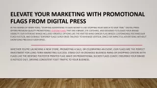 Elevate Your Marketing with Promotional Flags from Digital