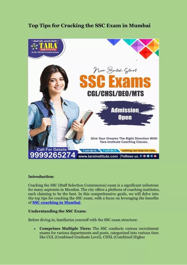 top tips for cracking the ssc exam in mumbai