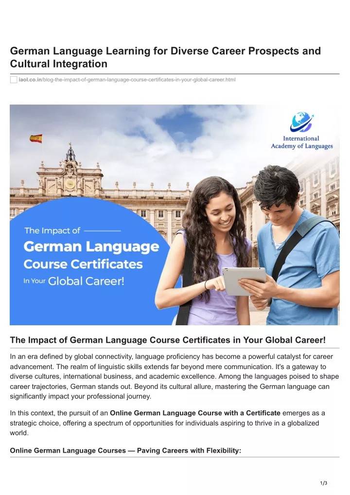 german language learning for diverse career