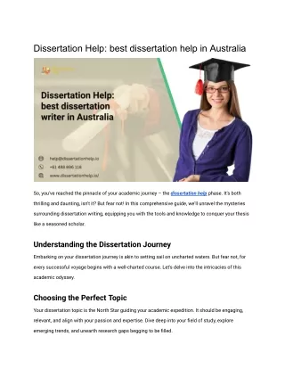 Dissertation Help: best dissertation help in Australia