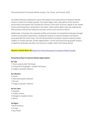 pericardiocentesis procedures market analysis