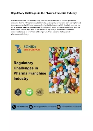 Regulatory Challenges in the Pharma Franchise Industry
