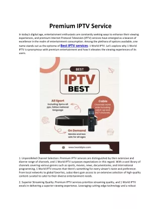 Premium IPTV Service