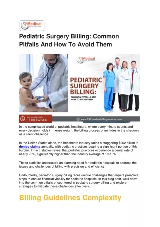 Pediatric Surgery Billing Common Pitfalls And How To Avoid Them
