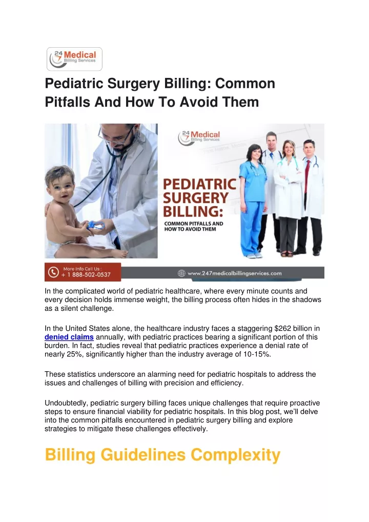 pediatric surgery billing common pitfalls