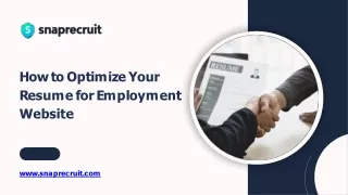 How to Optimize Your Resume for Employment Websites