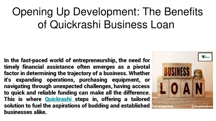 opening up development the benefits of quickrashi business loan