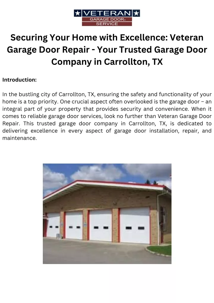 securing your home with excellence veteran garage