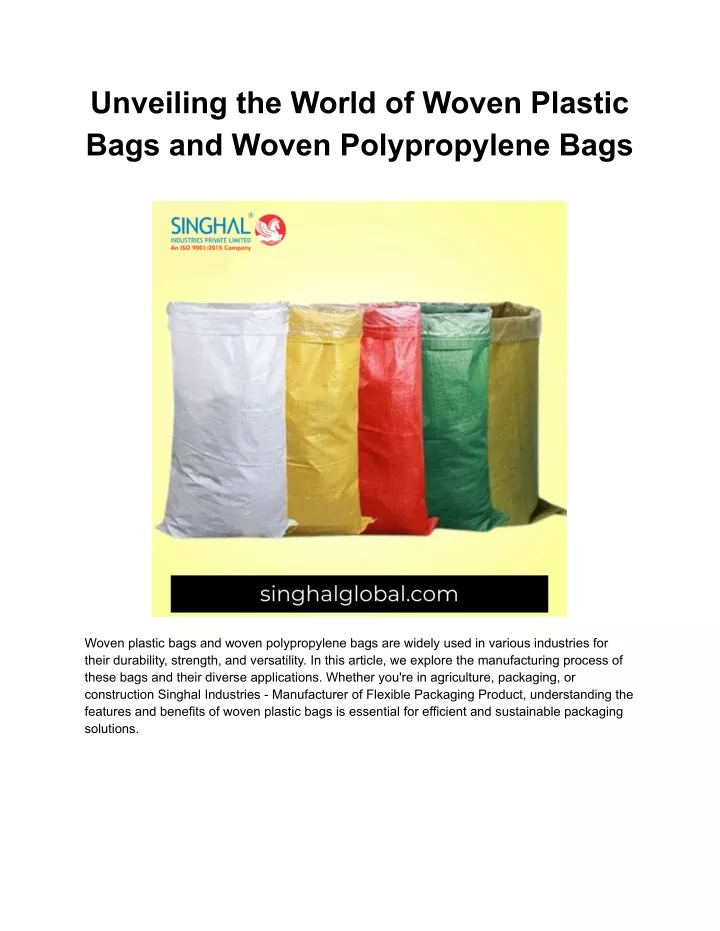 unveiling the world of woven plastic bags