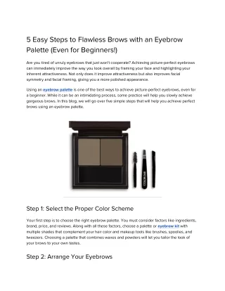 5 Easy Steps to Flawless Brows with an Eyebrow Palette (Even for Beginners!