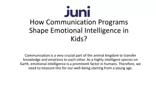 How Communication Programs Shape Emotional Intelligence in Kids