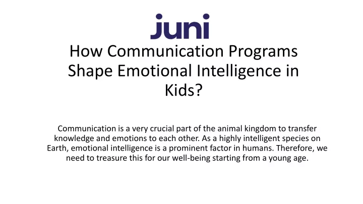 how communication programs shape emotional intelligence in kids