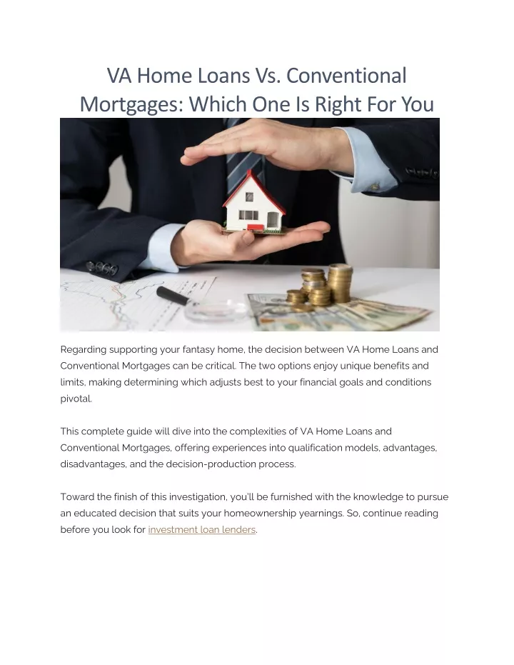 va home loans vs conventional mortgages which