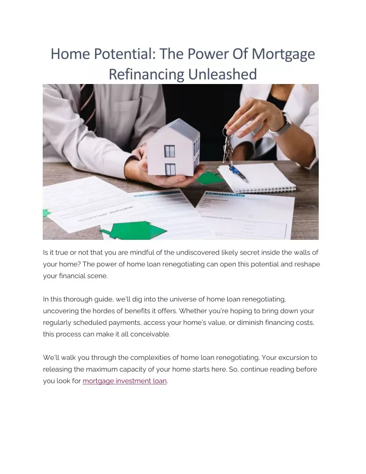 home potential the power of mortgage refinancing