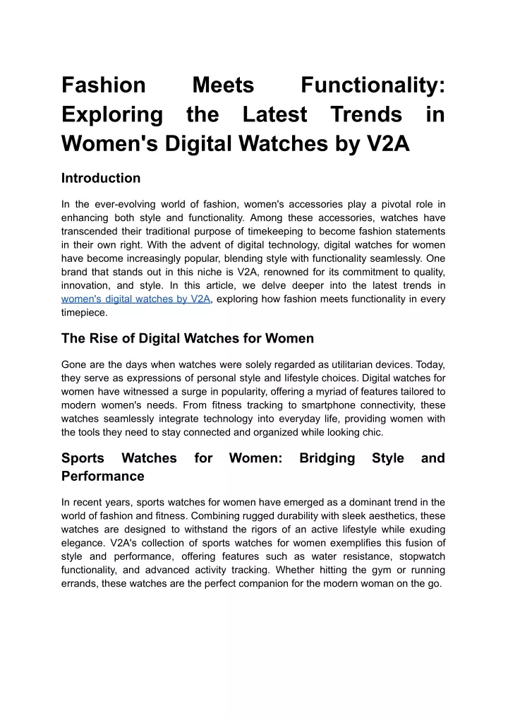 fashion exploring women s digital watches by v2a