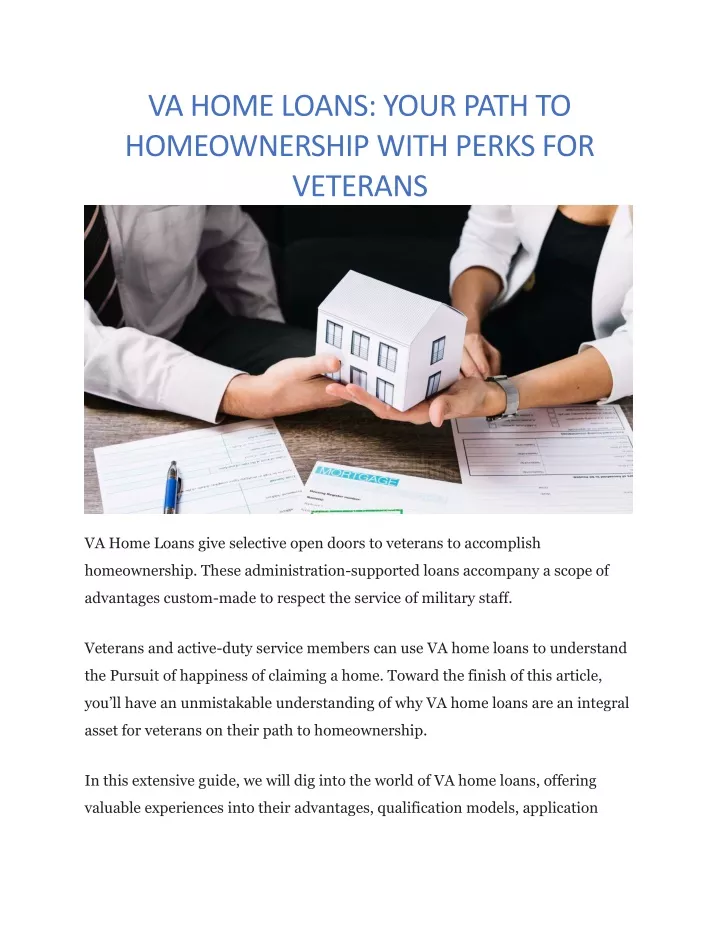 va home loans your path to homeownership with