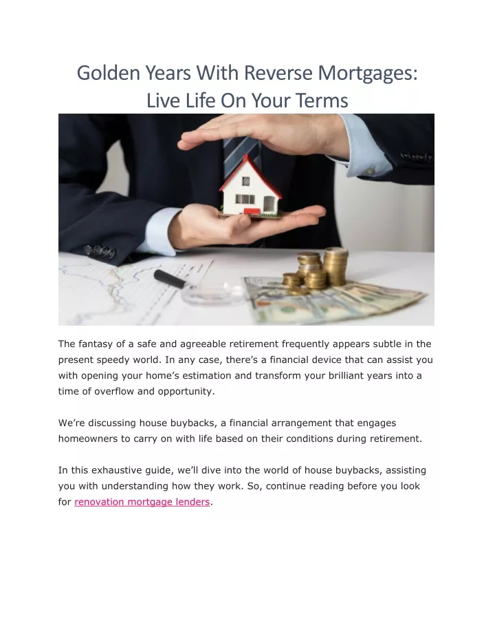 golden years with reverse mortgages live life