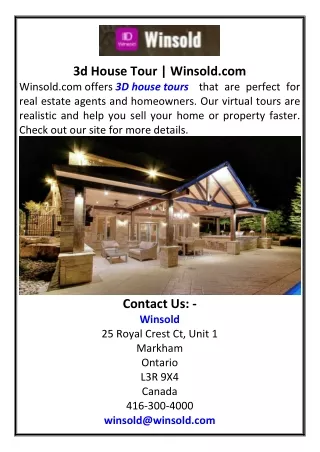 3d House Tour Winsold.com
