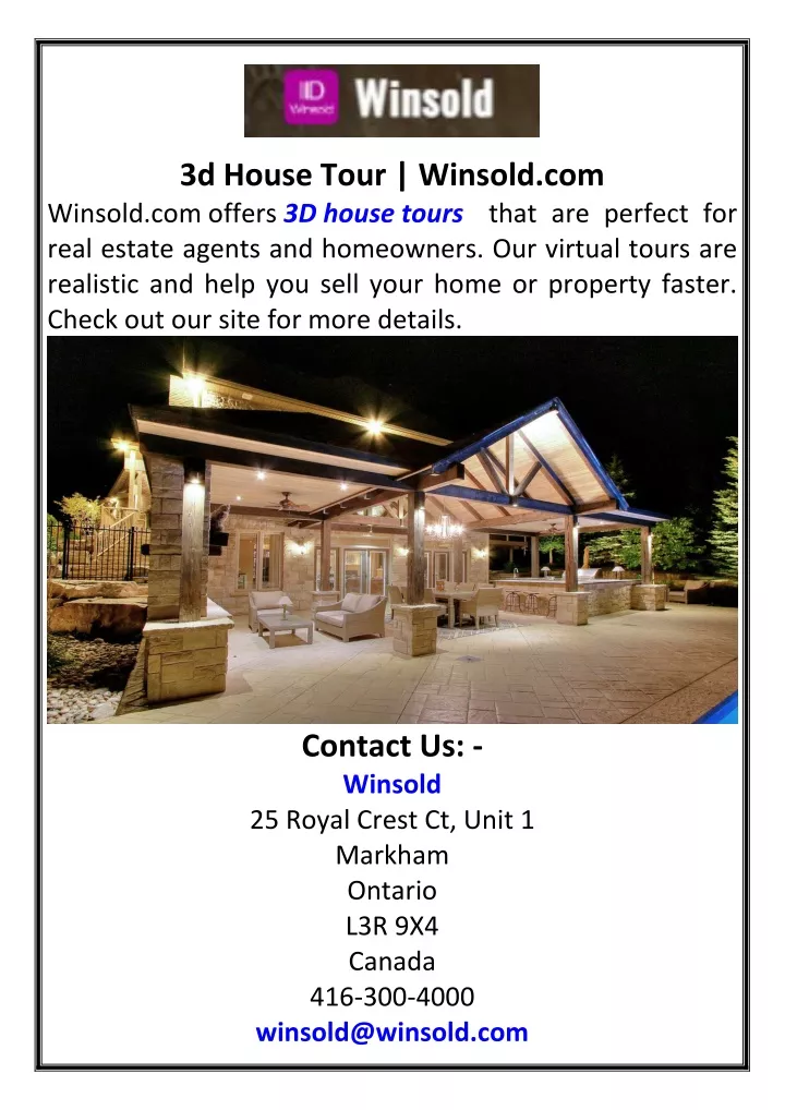 3d house tour winsold com winsold com offers