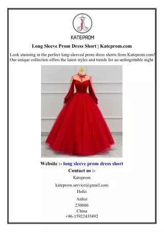 Long Sleeve Prom Dress Short  Kateprom.com