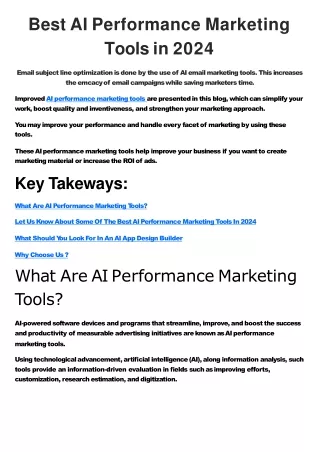 Best AI Performance Marketing Tools in 2024