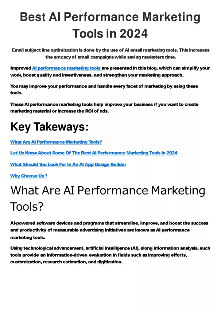 best ai performance marketing tools in 2024