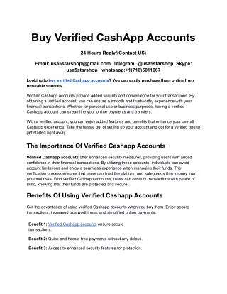 Buy Verified CashApp Accounts