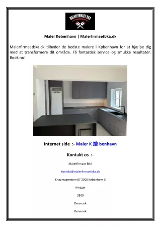 Maler København  Malerfirmaetbka.dk