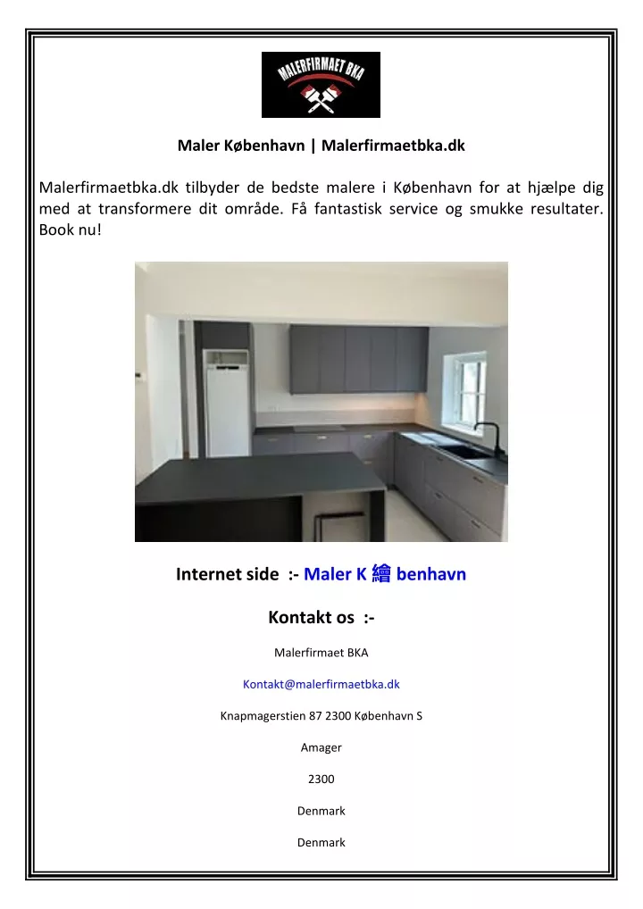 maler k benhavn malerfirmaetbka dk