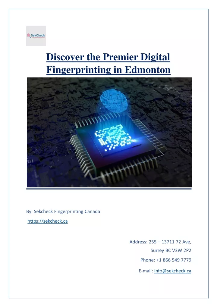discover the premier digital fingerprinting