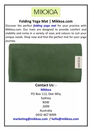 Folding Yoga Mat Mikkoa.com