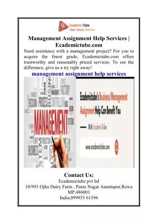 management assignment help services ecademictube
