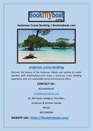 Andaman Cruise Booking | Bookmyboat.com