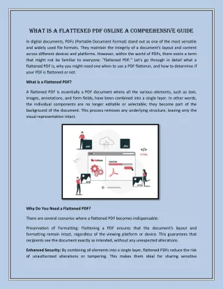 what is a flattened pdf online a comprehensive