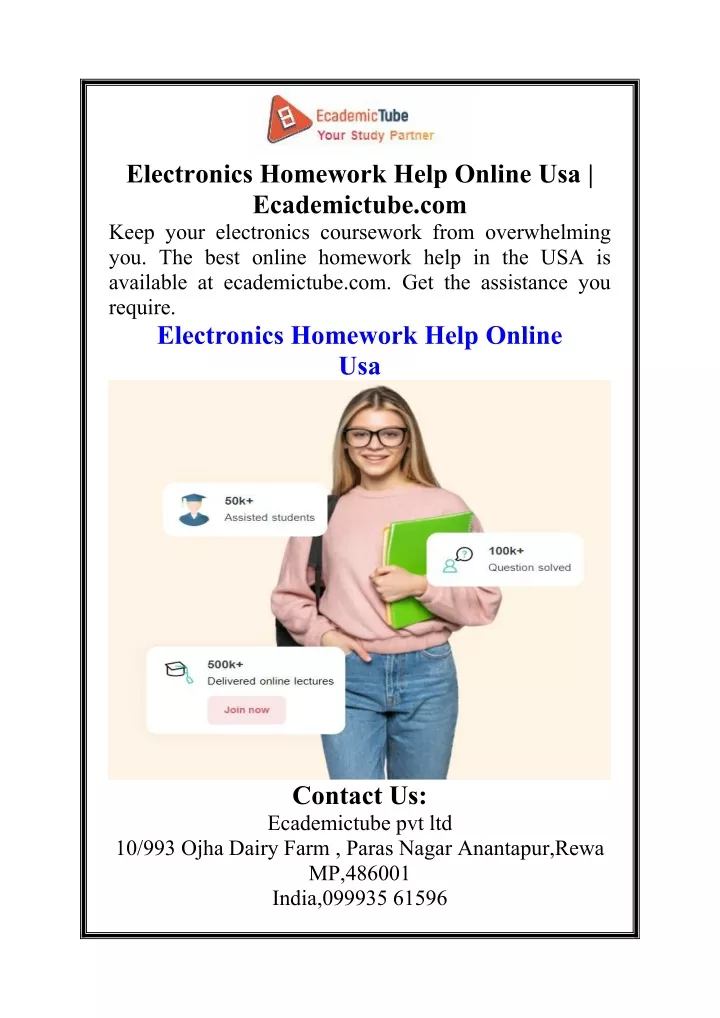 electronics homework help online usa ecademictube