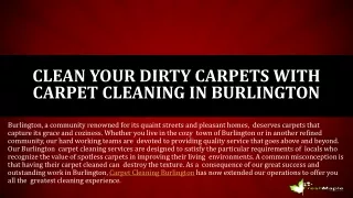 Clean your Dirty Carpets with Carpet Cleaning in Burlington
