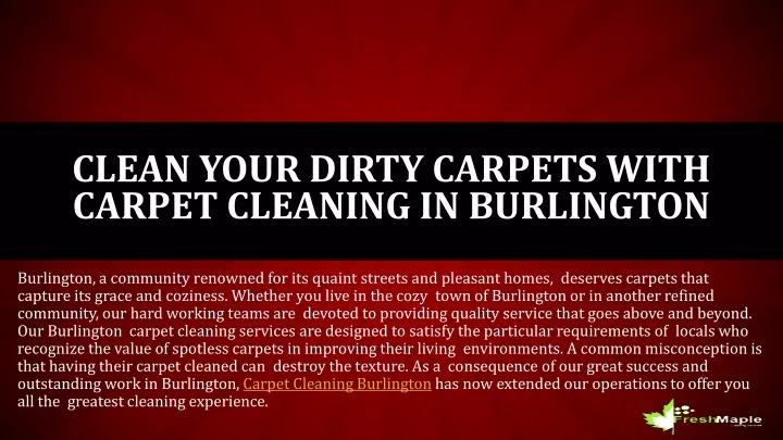 clean your dirty carpets with carpet cleaning in burlington